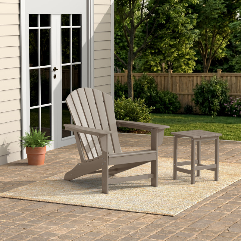 Chaise Adirondack en plastique Geoff, Bois patiné