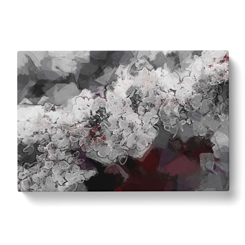 Winters Bloom Flowers In Abstract - Wrapped Canvas Print, 40cm H x 60cm W x 3cm D