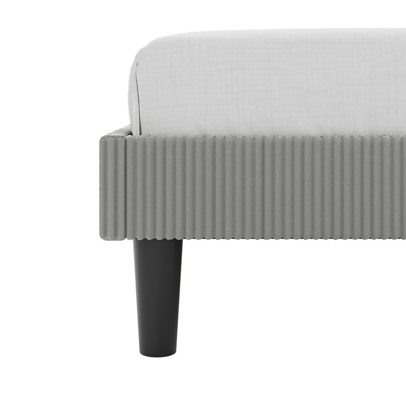 Modern Corduroy Upholstered Platform Bed Frame With Adjustable Headboard, Under Bed Storage, No Box Spring Required, Full Size,Queen Size,King Size,Multiple Colors