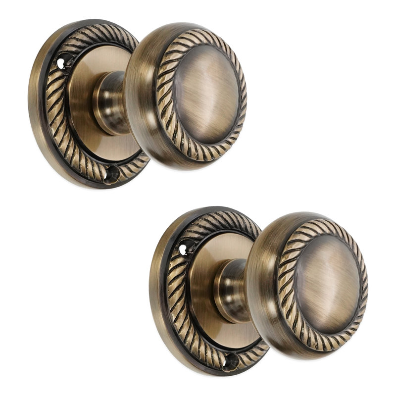 Georgian Mortice Door Knob Antique Brass
