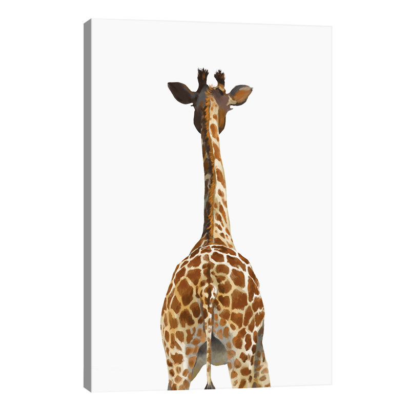 Art girafe bout à bout, Toile tendue, H 12 po x l 8 po x P 0,75 po