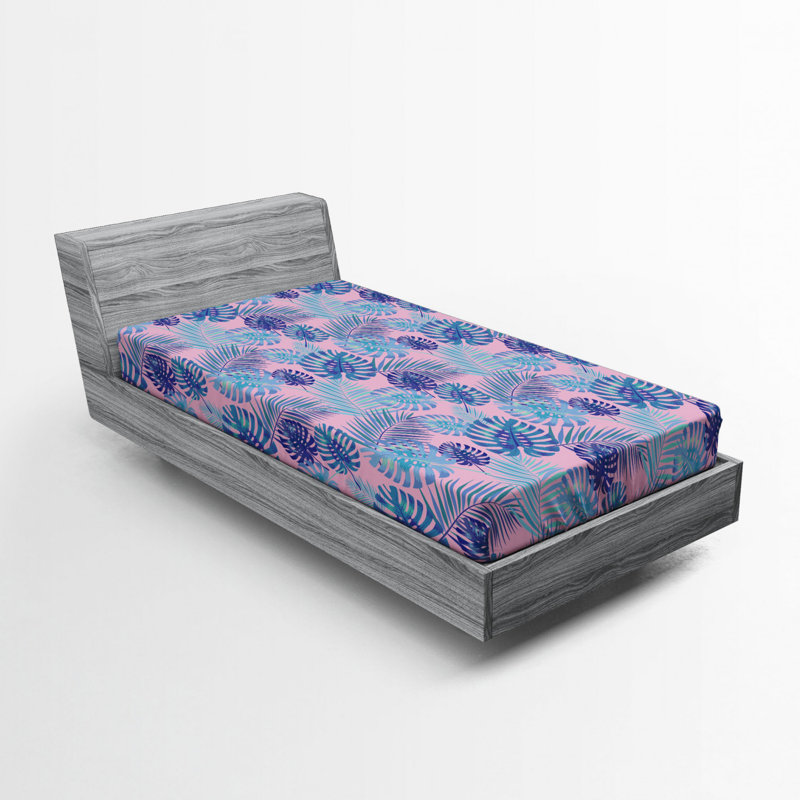 Microfiber Floral Fitted Sheet, Twin Fitted Sheet