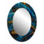 «Rahab Blue and Gold Melody Of Boho I», miroir décoratif en plumes Boho, miroir mural traditionnel, impression d'art en métal-346504432-346504433