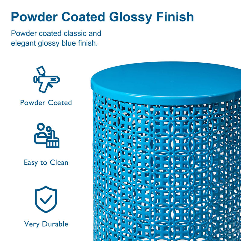 Steel Top Nesting Tables, Glossy Blue
