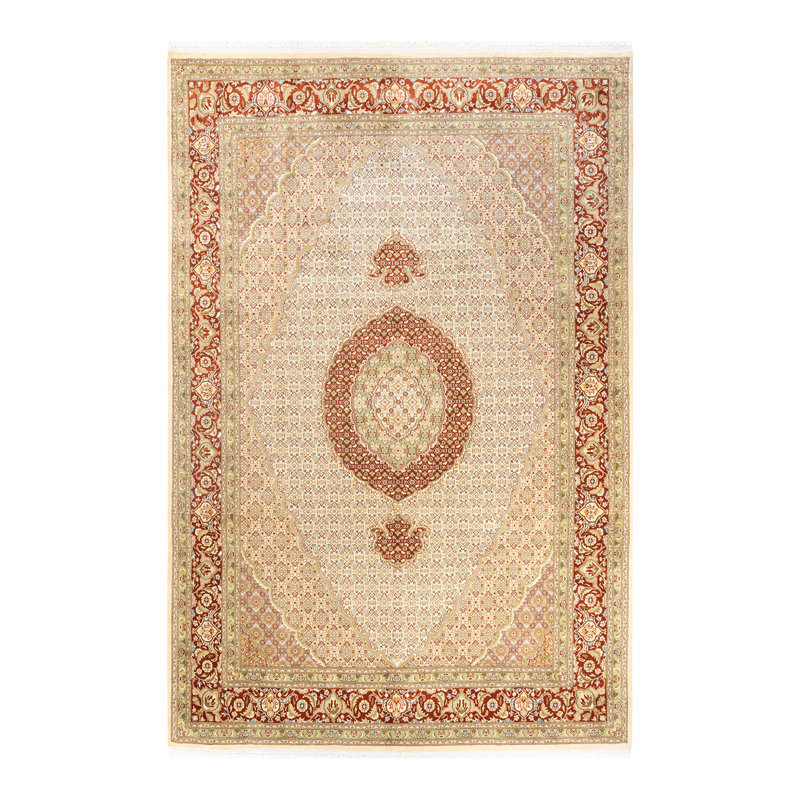 Hayner One-of-a-Kind 6 X 9 2010s Wool Area Rug in Ivory