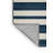 Washable Slate Blue White Striped Area Rug-744884552