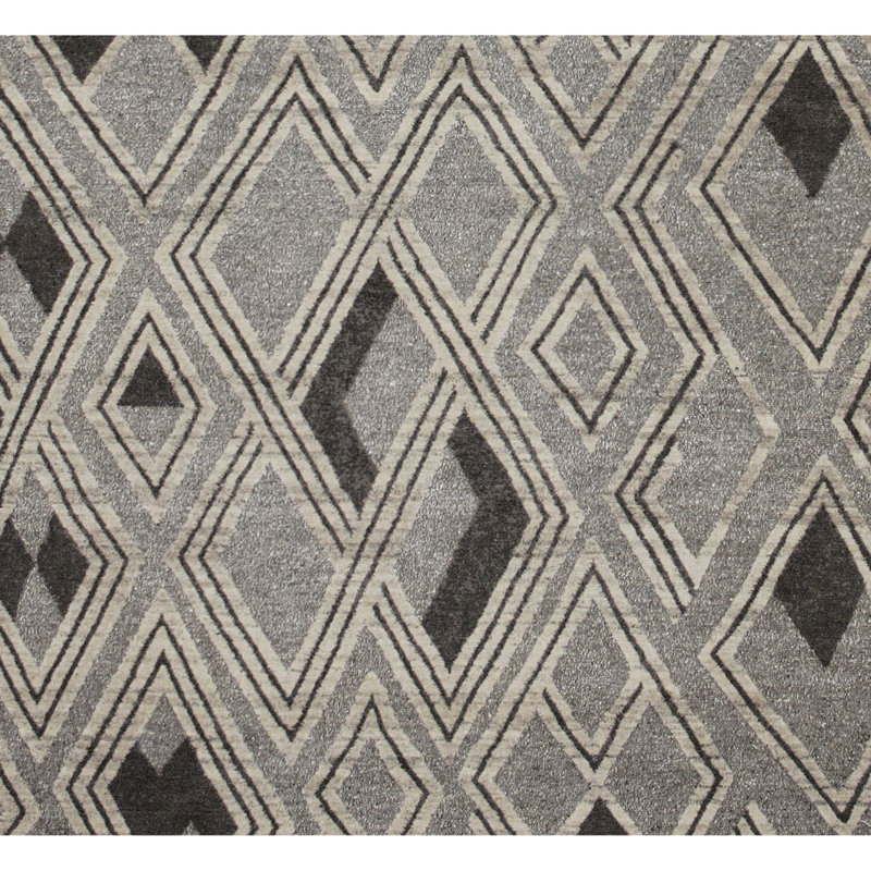 Linen Geometric Area Rug, Rectangle 8' x 10'