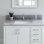 Plateau de meuble-lavabo simple 37 po en marbre d'ingénierie gris doux avec lavabo