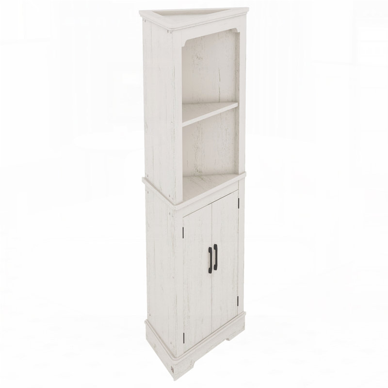 4-Door Wood Cabinet with Adjustable Shelves, Beige