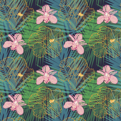 Conejara Tropical Pattern - Wrapped Canvas Print