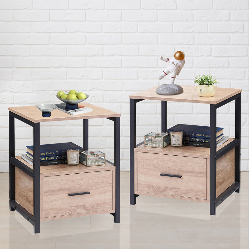 Kempst 15.7'' W Nightstand, Oak