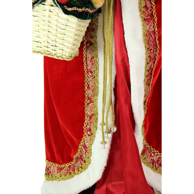 Life-Size Red Velvet Dancing Mrs. Claus with Basket