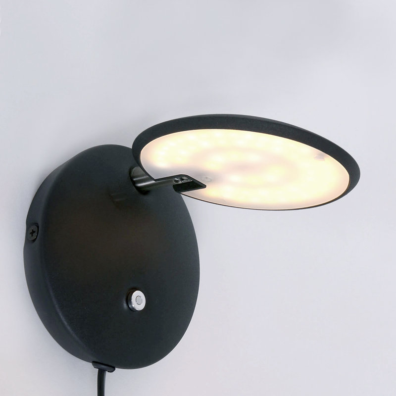 Core Steel LED Plug-in Spotlight, Black