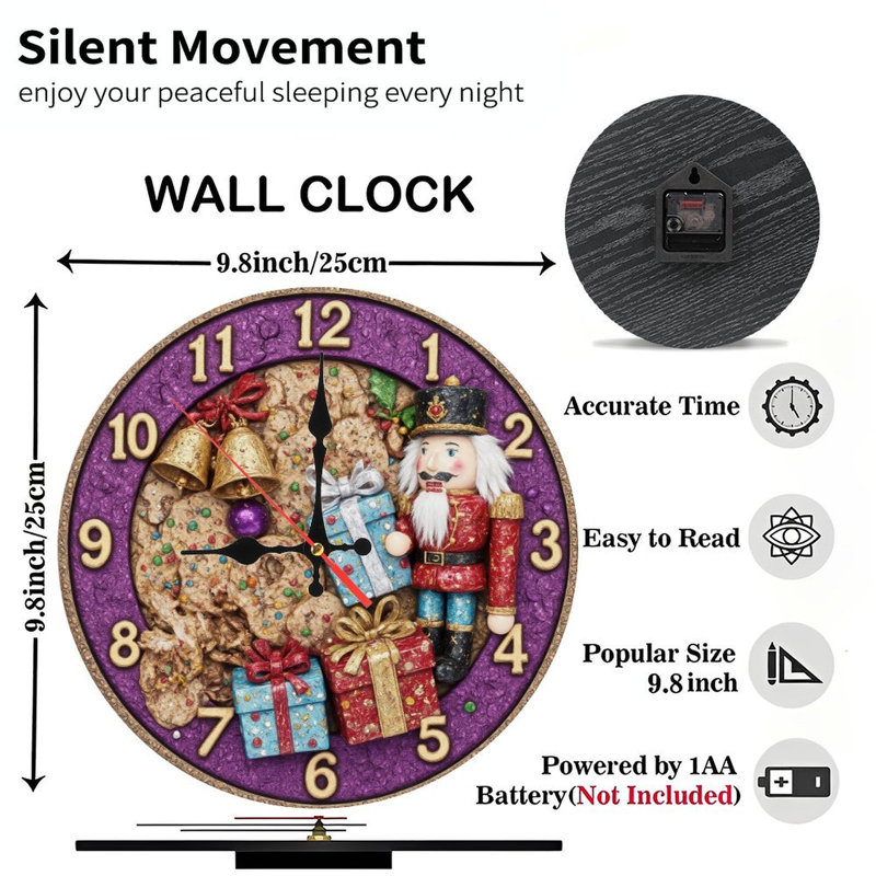 Horloge de Noël-Casse-noisette-Cadeaux-Cloches