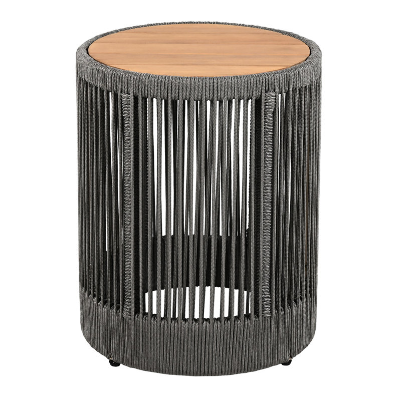 Rope, Wood, Side Table, Side Decor Weather , Rustic Apartments, Grey Teak