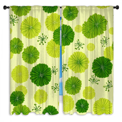 Motif de rideaux de fenêtre à motif floral transparent et obscurcissant - 2 panneaux