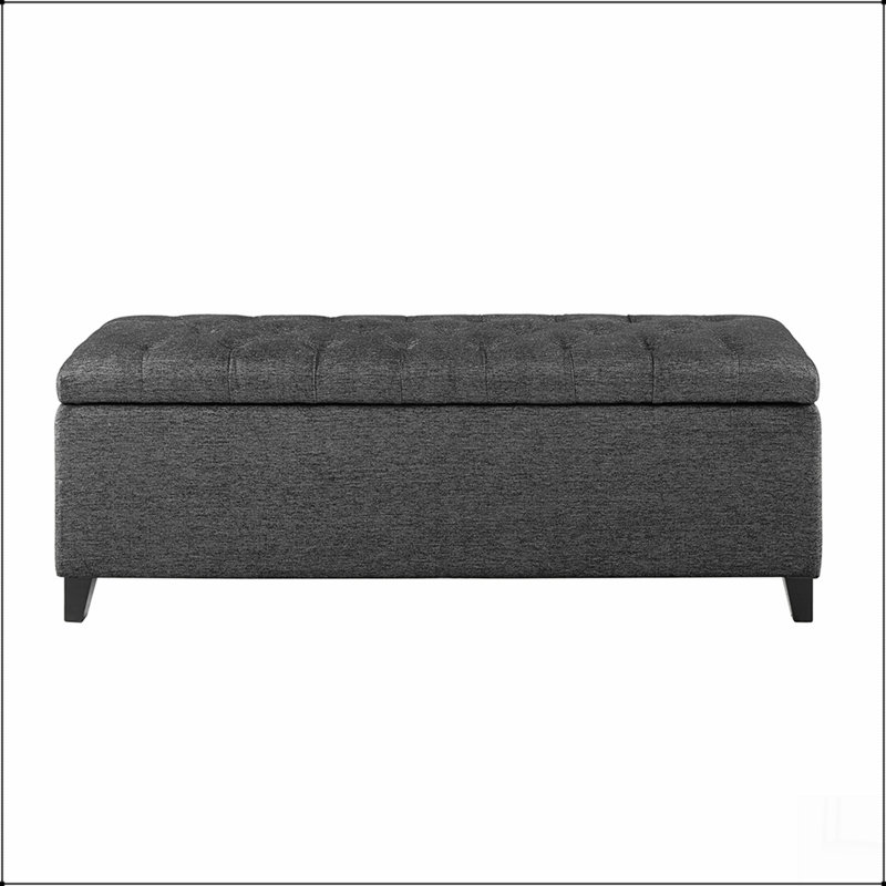Banc de rangement touffeté à fermeture douce et confortable, Bleu