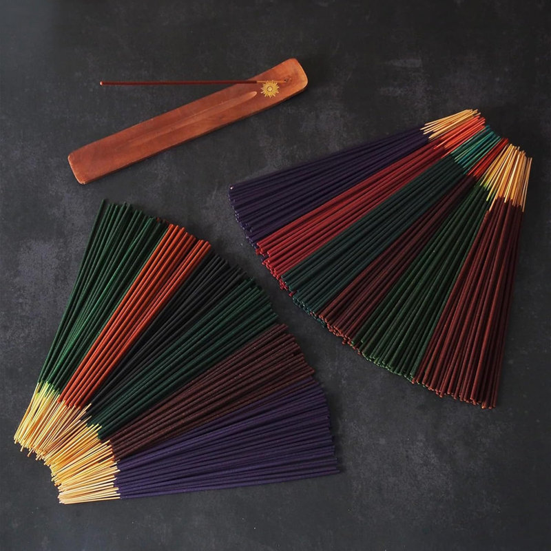 Hosley 480-Pack Assorted Incense Sticks – 40 Each of Wind, Dragon’s Blood, Nag Champa, Lavender Fields & 8 Grab Bag Scents – Refill for Meditation, Aromatherapy, Relaxation & Calming Ambiance