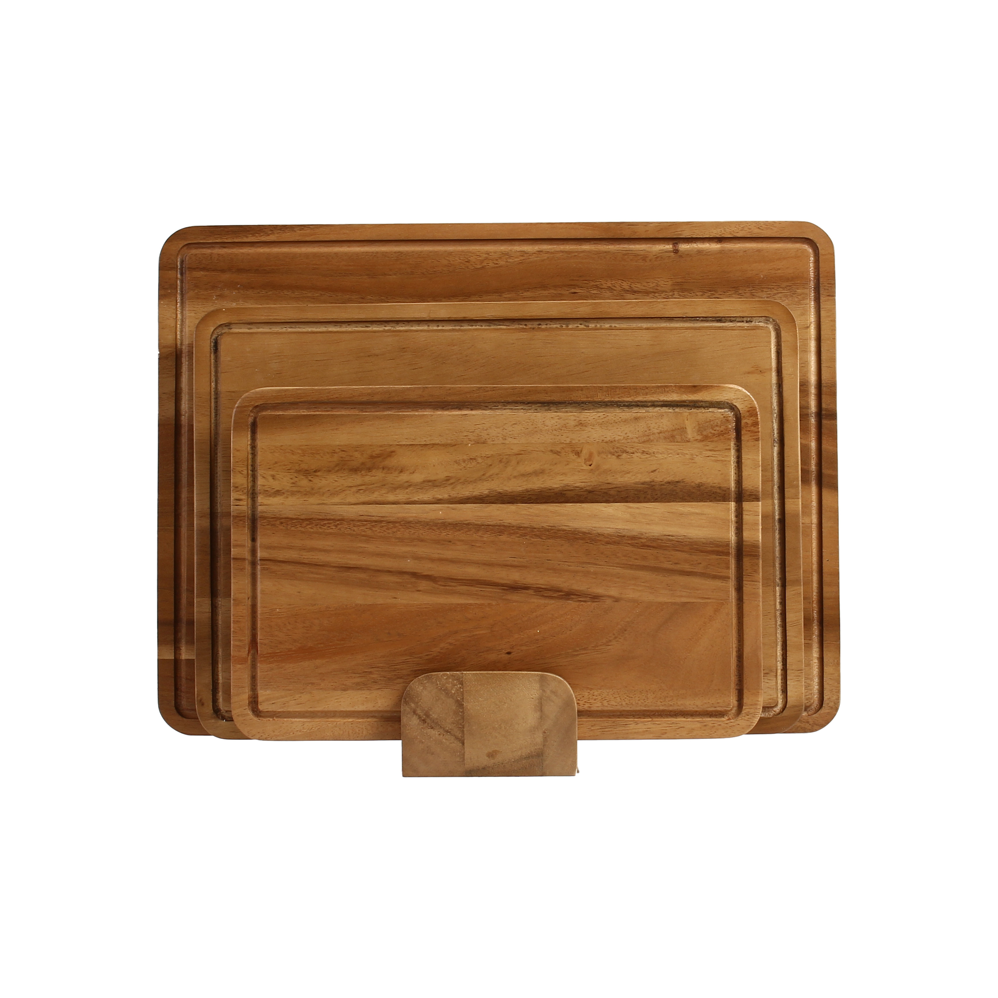 Sango Atelier Acacia Wood 4-Piece Cutting Board Set with Stand ...