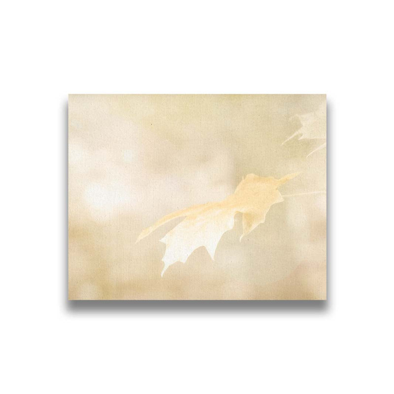 Feuille d'or en automne par Hal Halli. Impression sur papier - Montée et encadrée, H 36 po x l 44 po