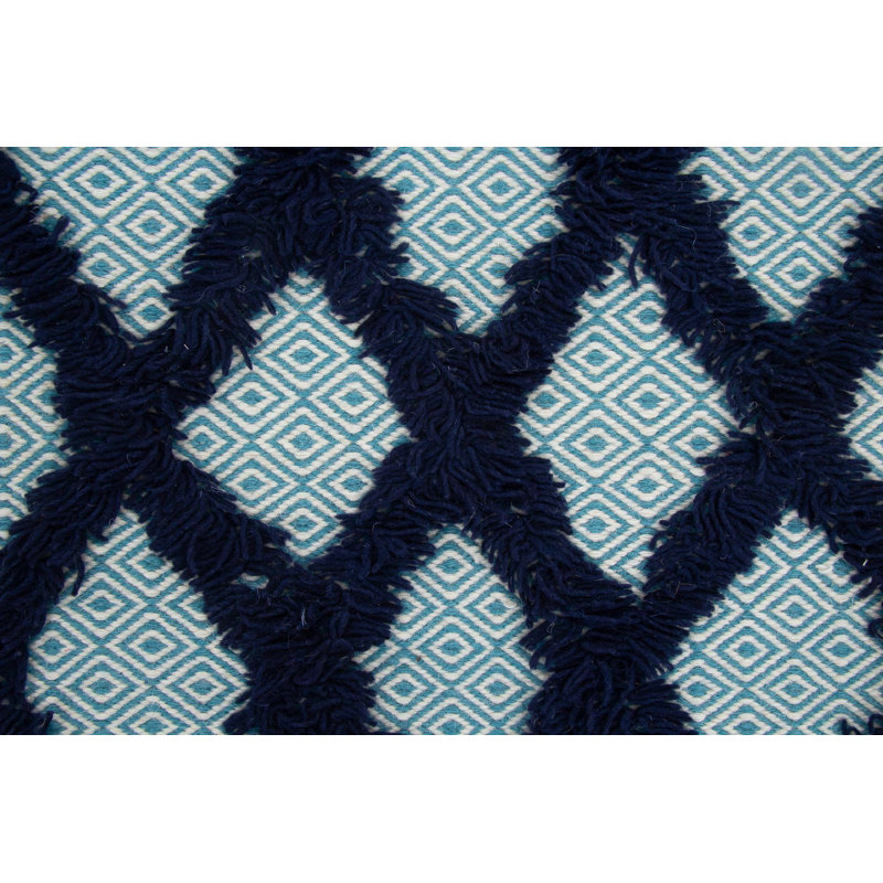Geometric Wool Hand Woven 60cm X 90cm Area Rug