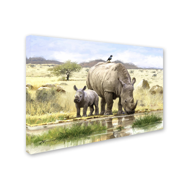 «Rhino» par Armand, reproduction sur toile, H 12 po x l 19 po x P 2 po