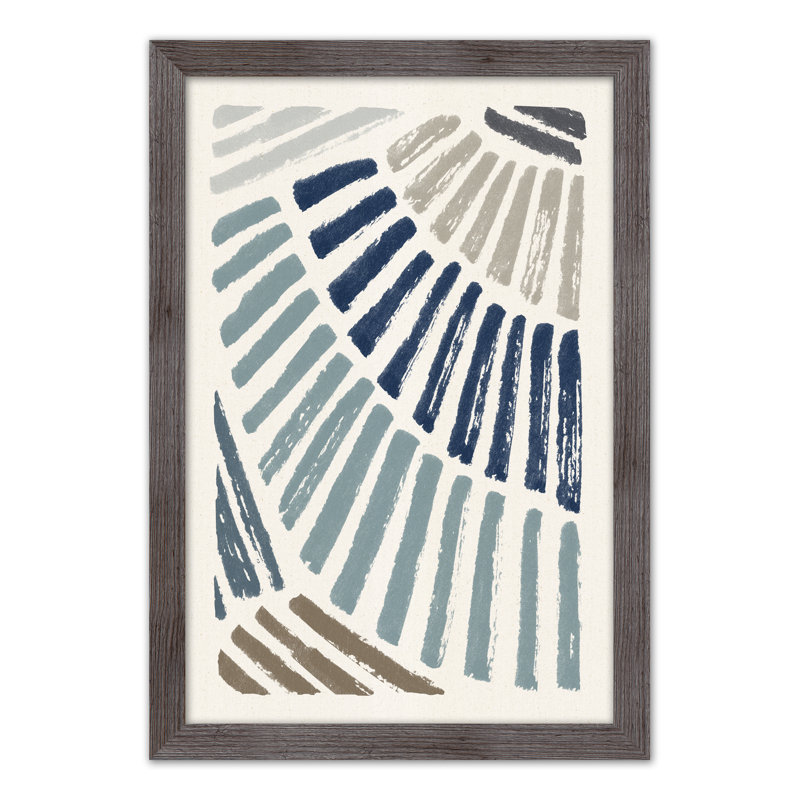 Blue Sun Rays - Peinture, H 36 po x l 24 po x P 0,75 po, Cadre photo gris en acrylique