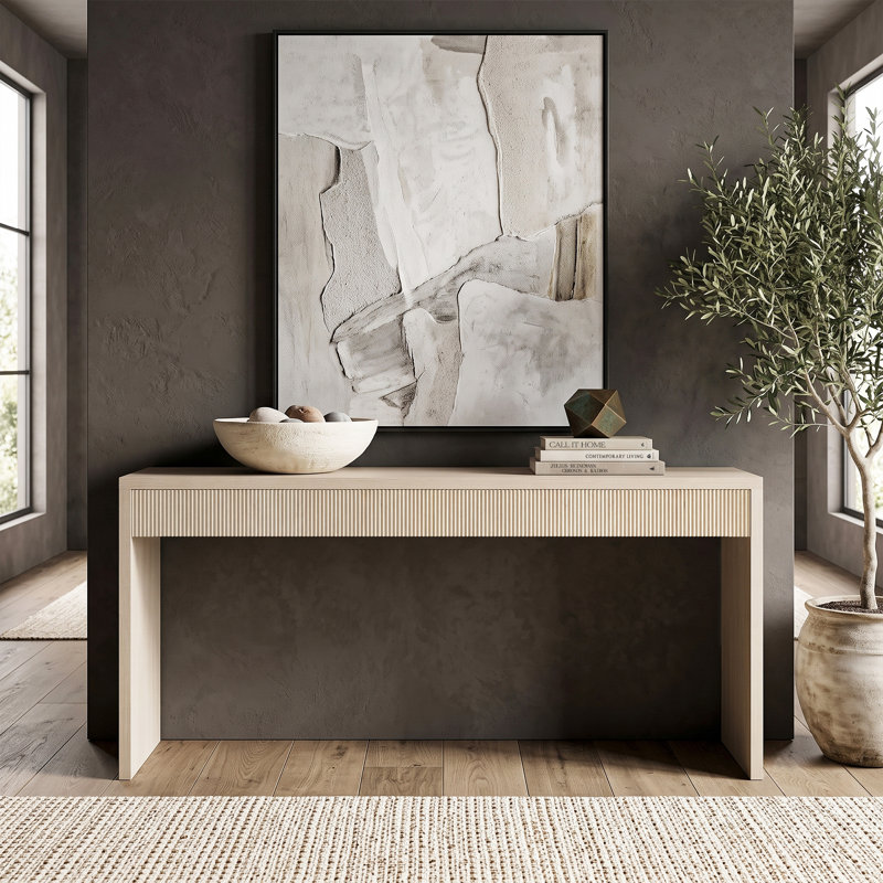 Console Lawrence, H 29,5 po x l 64 po x P 15 po, Aulne blanc