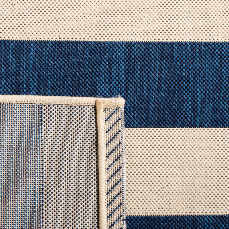 Tapis d'intérieur / extérieur à rayures Omarion Performance, Rectangle 9 pi x 12 pi