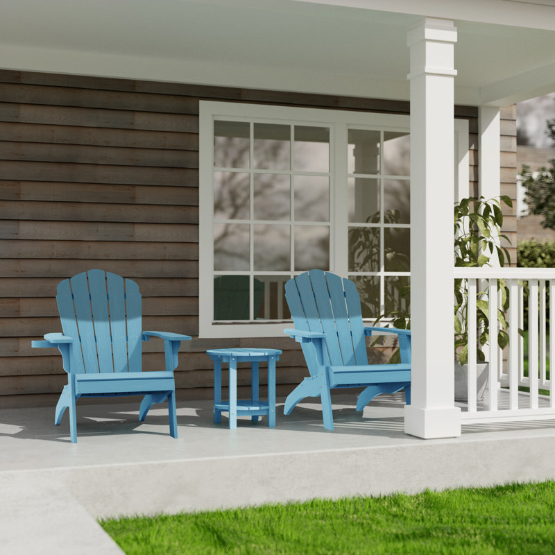 Oversized Adirondack 3 Piece Seating Group, Blue