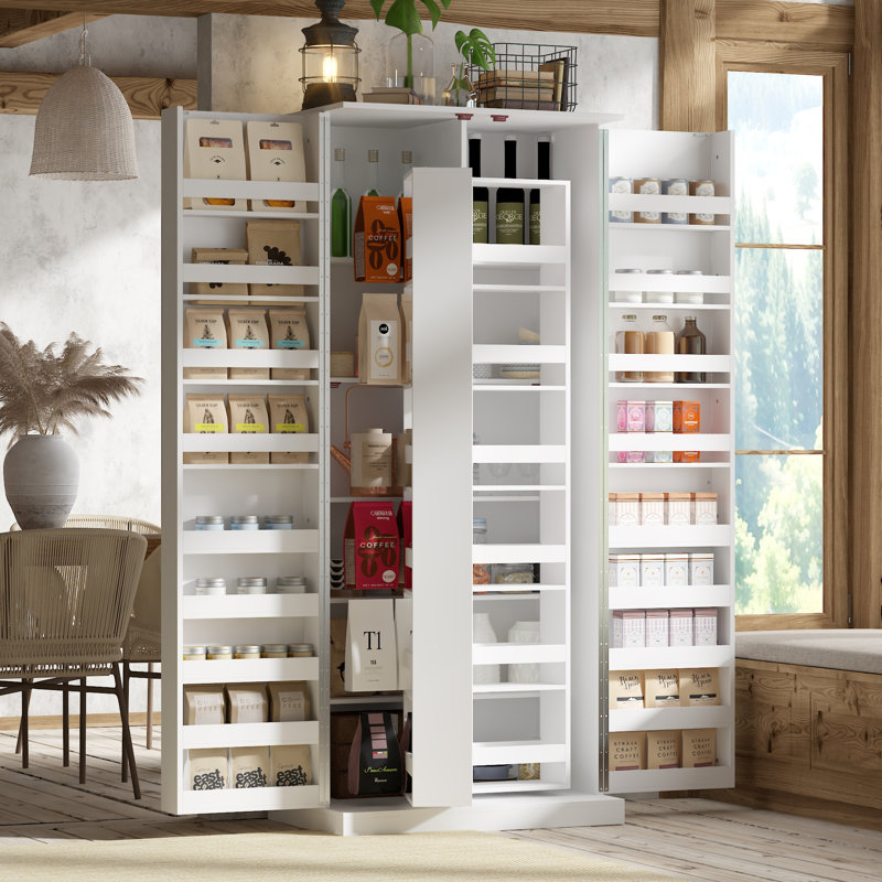 72"H Kitchen Pantry With Rotating Shelf