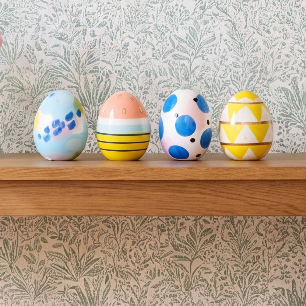 4-Piece Ceramic Egg Holiday Accent Set