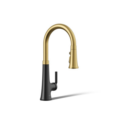 Tone Single Handle Pull Down Kitchen Sink Faucet with Three-Function Pull Down Sprayer