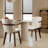 Mid-Century Faux Leather Upholstered White Dining Chairs with Solid Wood