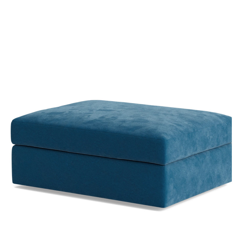 The OG Ottoman, Performance Velvet - Denim