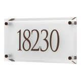 Frosted Beveled Crystal Trajan Engraved 1-Line Address Sign