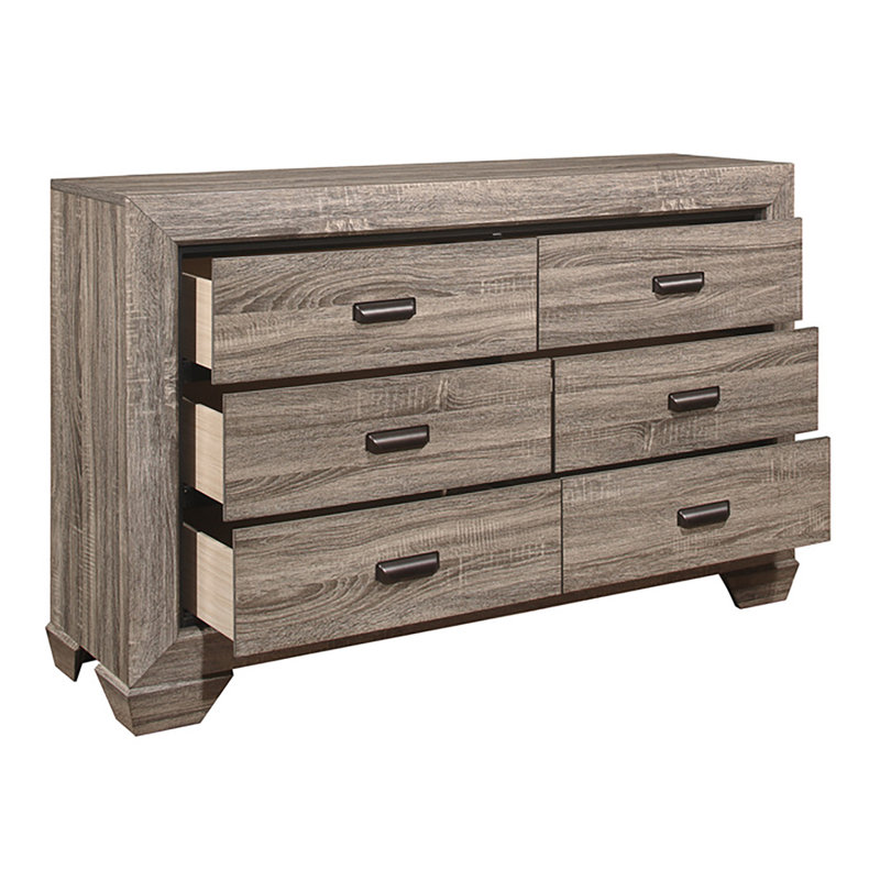 Commode 6 tiroirs Hareld, Naturel