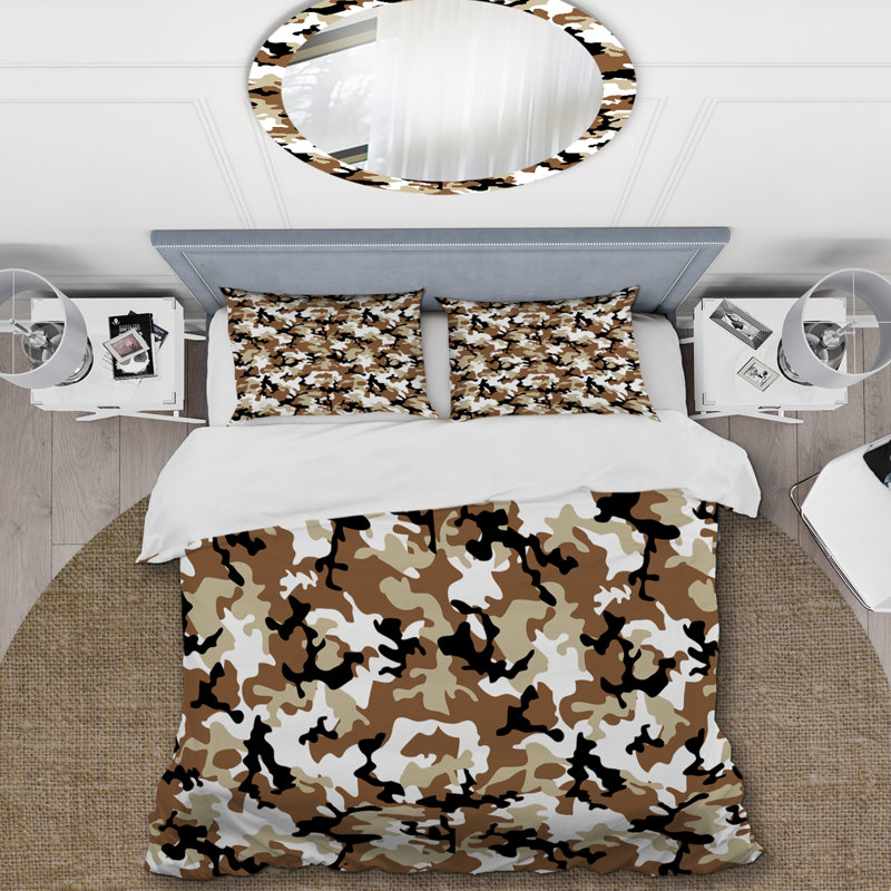 Ensemble de housse de couette en microfibre noir / brun 3 pièces, Housse de couette pour très grand lit et 2 très