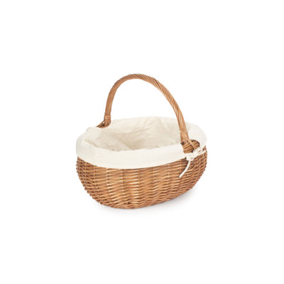 Wicker Lined Shopper Basket