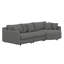 Canapé modulaire incurvé moderne 105 po, tissu chenille doux, structure en bois de pin, canapé modulaire 3 pièces avec 3 coussins décoratifs-726076197