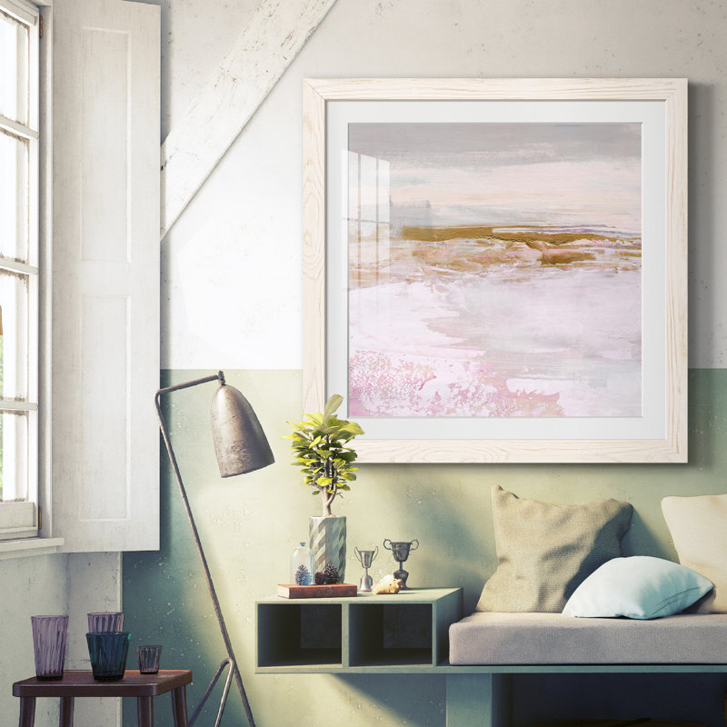 «Magenta Skyline I», reproduction encadrée de qualité supérieure - prête à être accrochée, Cadre blanc