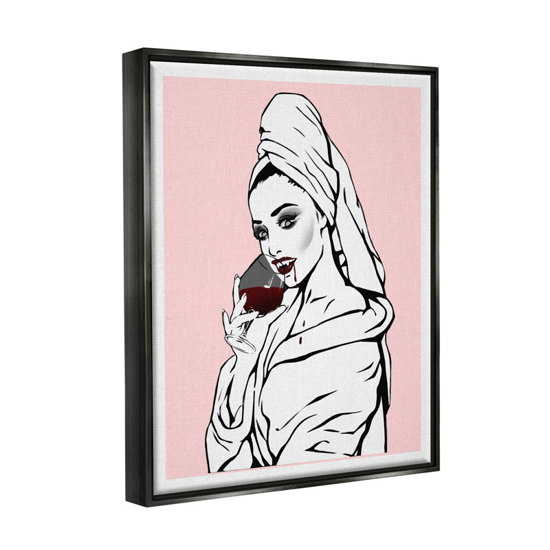 «Pink Vampire Fashionista Dr potable Wine» par Ziwei Li - impression, H 21 po x l 17 po x P 1,7 po