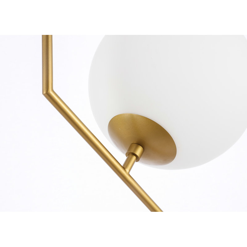 Luminaire suspendu en forme de globe à 1 lumière Suazo, Laiton, Givré