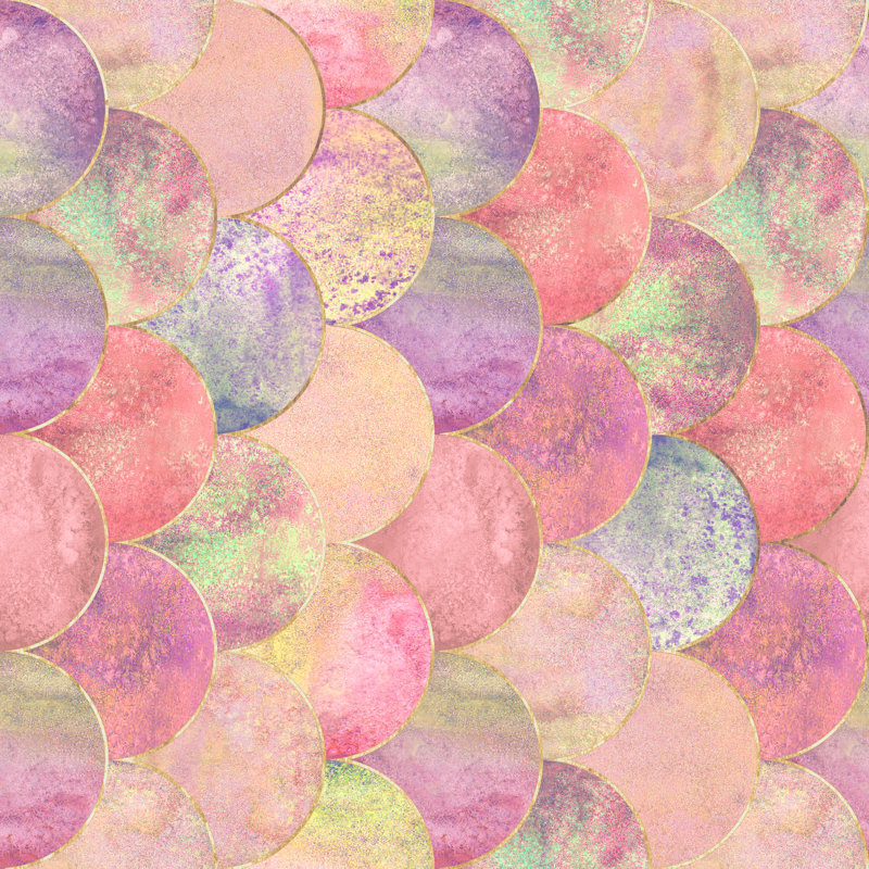 Mermaid Fish Pattern by Olga_Z - Wrapped Canvas Print, 76cm H x 76cm W x 3.8cm D