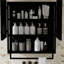 Armoire à pharmacie moderne à double porte avec tablette ouverte et porte-serviettes-1277541075