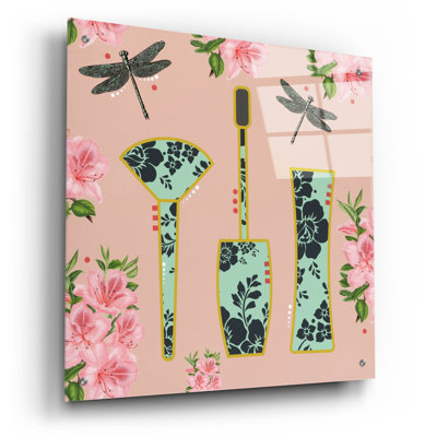 'Floral Cosmetics 2' by Dean Russo Acrylic Glass Wall Art, 24" x 24"