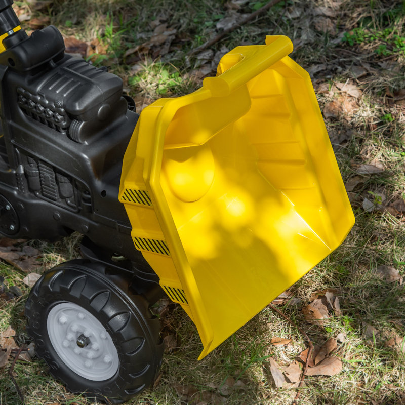 Yellow Kids Ride-On Excavator with Manual Control Bucket