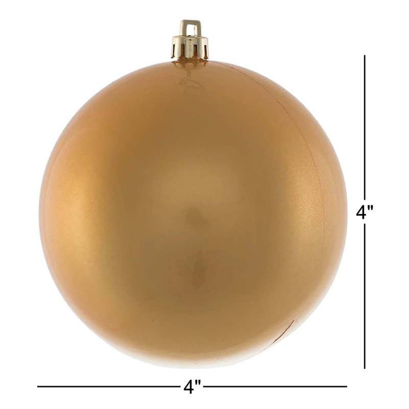Ornement boule des Fêtes seulement, Cuivre or, H 4 po x l 4 po x P 4 po