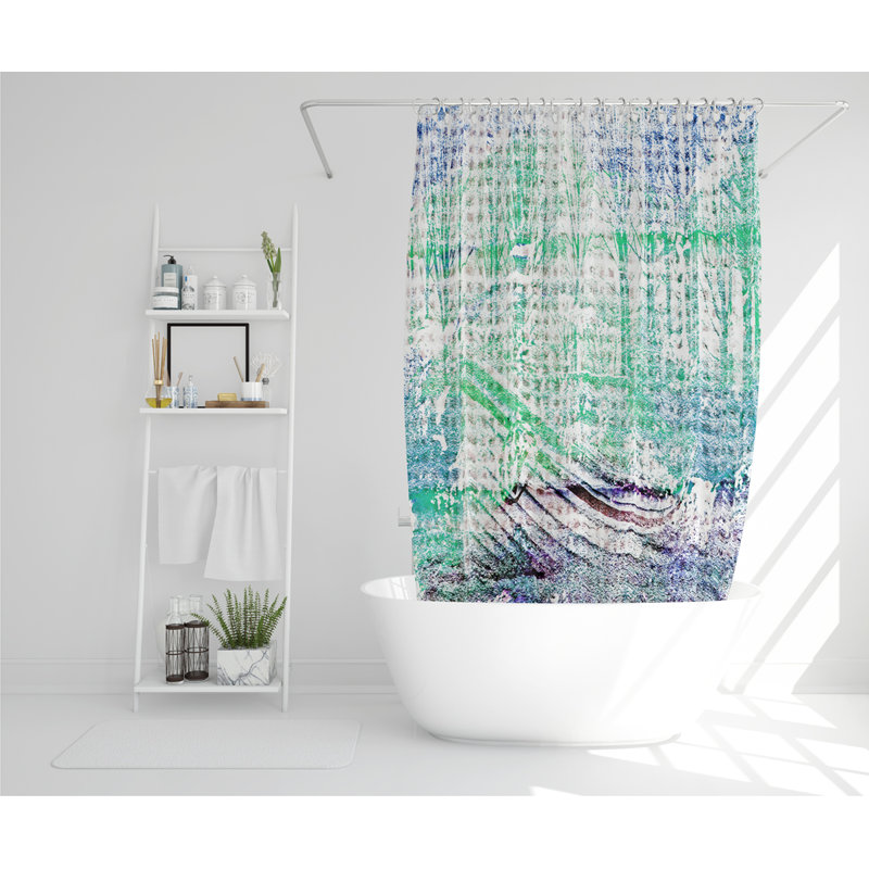 Washed Up Blue Designer Shower Curtain