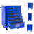 6 Drawers Garage Tool Trolley, Metal Rolling Cart With Wheels, Black & Blue, Key Locking, - Bearing Drawer Slides Multifunctional Storage For Workshop Warehouse Smooth Steel Countertop, Drawers, 4-672914769